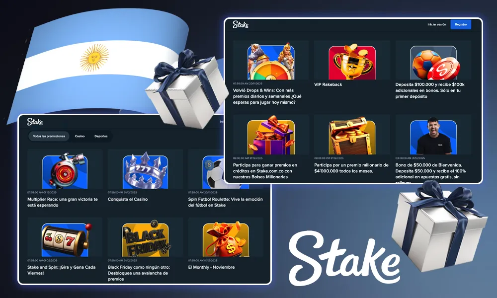 Bonificaciones y promociones en Stake in Argentina