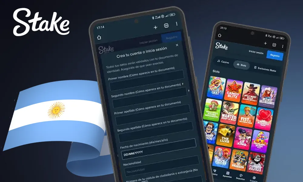 Registro a través de la app de Stake Argentina